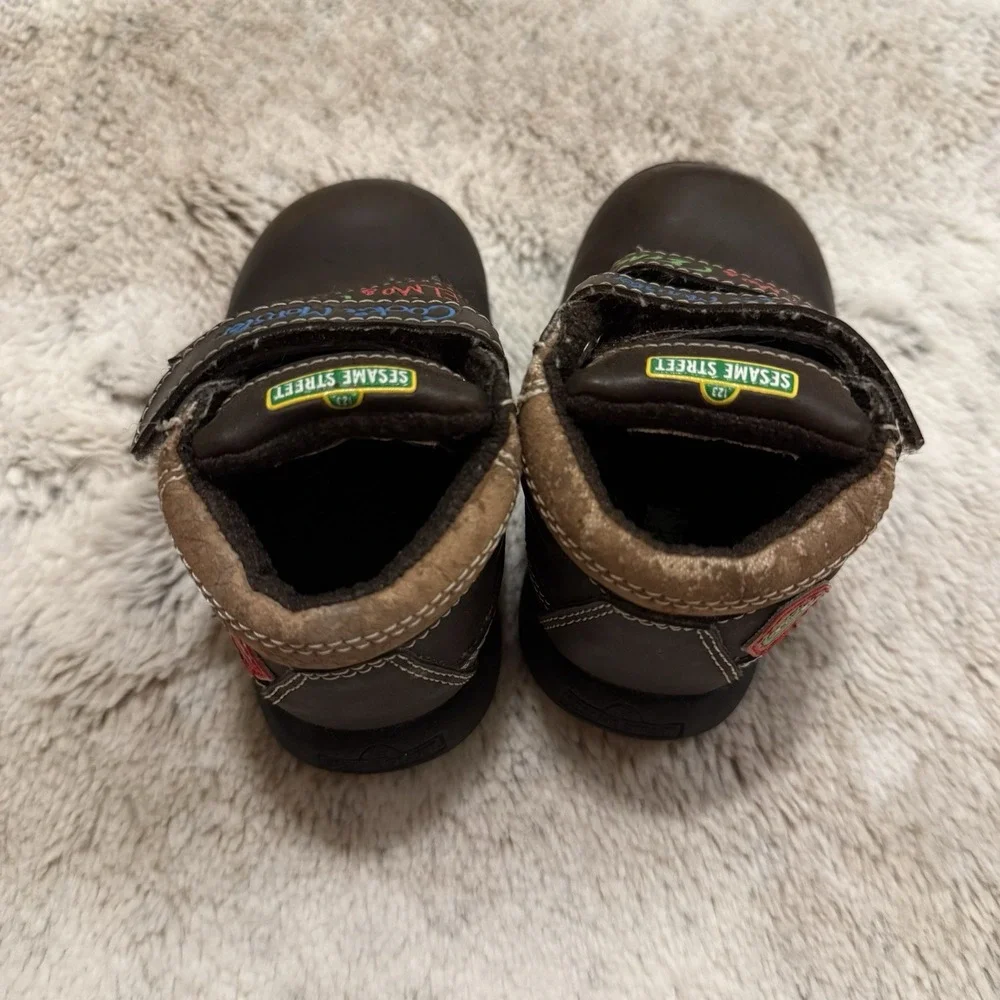 Vintage Sesame Street 2005 Brown Leather Baby Shoes Size 4c